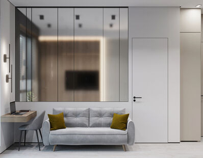 Фото № 4: Дизайн-проект однокомнатной квартиры 33.54  м² Современный стиль для ЖК Wellton Towers