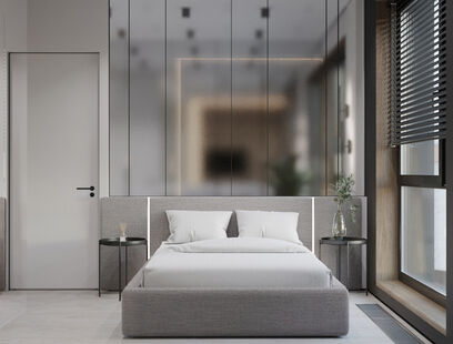 Фото № 6: Дизайн-проект однокомнатной квартиры 33.54  м² Современный стиль для ЖК Wellton Towers