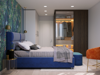 Фото № 4: Дизайн-проект двухкомнатной квартиры 59.3  м² Стиль Эклектика для ЖК Московский