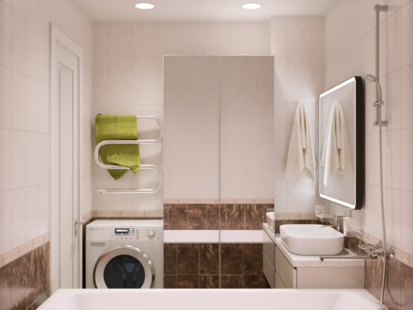 Фото № 2: Дизайн-проект двухкомнатной квартиры 59.3  м² Стиль Эклектика для ЖК Московский