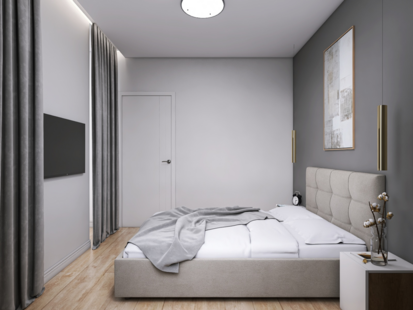 Фото № 5: Дизайн-проект двухкомнатной квартиры 50.5  м² Стиль Минимализм для ЖК Опалиха