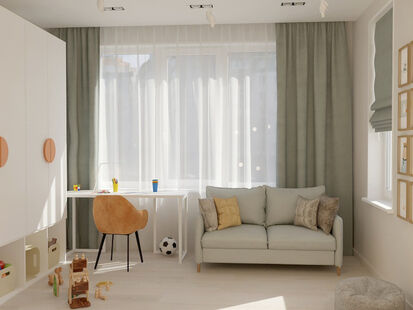 Фото № 2: Дизайн-проект трехкомнатной квартиры 57.35  м² стиль Модернизм для ЖК Переделкино Ближнее