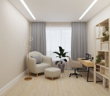 Фото № 1: Дизайн-проект четырехкомнатной квартиры 79.12  м² Стиль Контемпорари для ЖК Ильменский 17