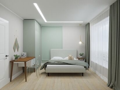 Фото № 5: Дизайн-проект четырехкомнатной квартиры 79.12  м² Стиль Контемпорари для ЖК Ильменский 17