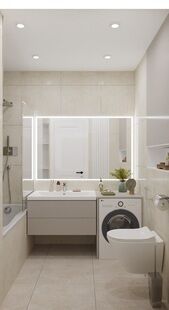 Фото № 4: Дизайн-проект четырехкомнатной квартиры 79.12  м² Стиль Контемпорари для ЖК Ильменский 17