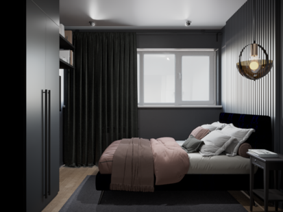 Фото № 1: Дизайн-проект двухкомнатной квартиры 38.97  м² Современный стиль для ЖК Датский квартал