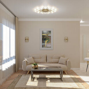 Фото № 6: Дизайн-проект двухкомнатной квартиры 43.14  м² Стиль Современная классика для ЖК ПИК