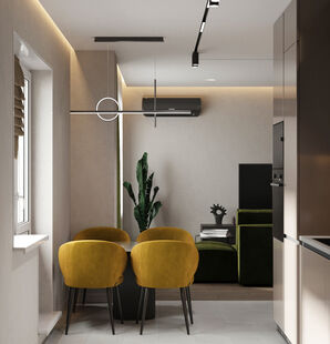 Фото № 5: Дизайн-проект двухкомнатной квартиры 74.85  м² Современный стиль для ЖК Юбилейный