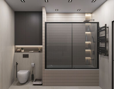 Фото № 6: Дизайн-проект двухкомнатной квартиры 74.85  м² Современный стиль для ЖК Юбилейный