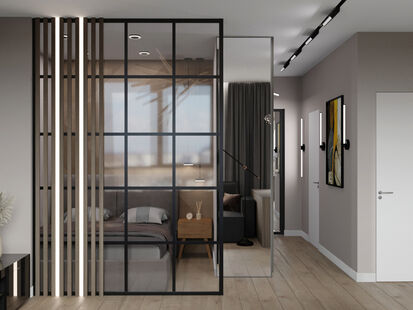 Фото № 5: Дизайн-проект однокомнатной квартиры 32.64  м² Современный стиль для ЖК Новая Рига