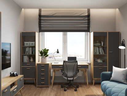 Фото № 4: Дизайн-проект трехкомнатной квартиры 80.9  м² Современный стиль для ЖК Пионер