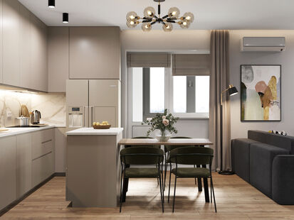 Фото № 3: Дизайн-проект трехкомнатной квартиры 80.9  м² Современный стиль для ЖК Пионер