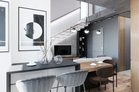 Фото № 3: Дизайн-проект дома/коттеджа 55.9  м² стиль Модернизм для дома в ЖК Императорские Мытищи