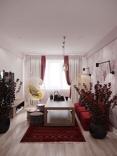 Фото № 1: Дизайн-проект четырехкомнатной квартиры 102.0  м² Стиль Эклектика для ЖК в Краснодарском крае