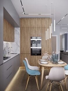 Фото № 1: Дизайн-проект трехкомнатной квартиры 76.51  м² Современный стиль для ЖК Румянцево Парк