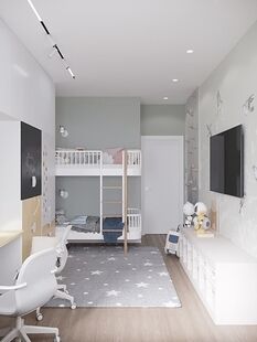 Фото № 6: Дизайн-проект трехкомнатной квартиры 76.51  м² Современный стиль для ЖК Румянцево Парк