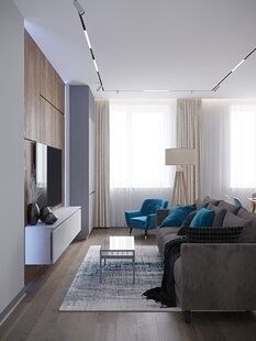 Фото № 3: Дизайн-проект трехкомнатной квартиры 76.51  м² Современный стиль для ЖК Румянцево Парк