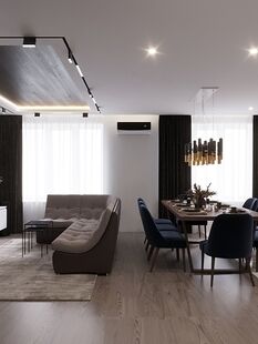 Фото № 5: Дизайн-проект двухкомнатной квартиры 61.75  м² стиль Модернизм для ЖК Новое Павлино