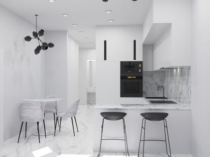 Фото № 5: Дизайн-проект двухкомнатной квартиры 63.18  м² Стиль Минимализм для ЖК Южная Битца