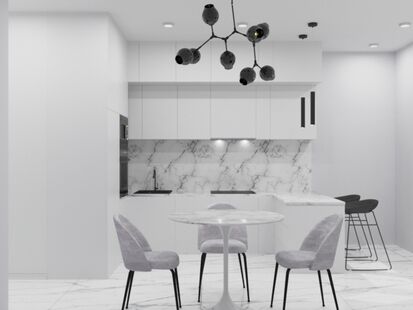 Фото № 6: Дизайн-проект двухкомнатной квартиры 63.18  м² Стиль Минимализм для ЖК Южная Битца