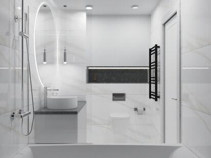 Фото № 2: Дизайн-проект двухкомнатной квартиры 63.18  м² Стиль Минимализм для ЖК Южная Битца