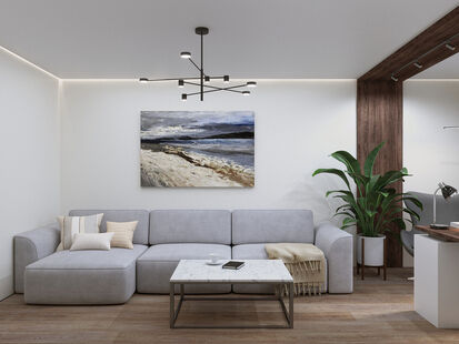 Фото № 1: Дизайн-проект двухкомнатной квартиры 45.77  м² Современный стиль для ЖК в г. Петропавловск-Камчатский