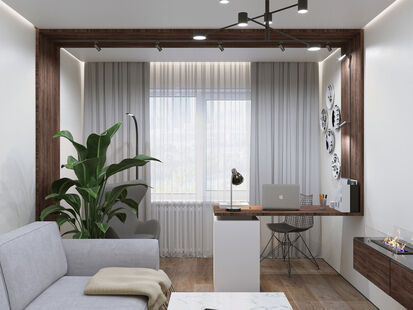 Фото № 5: Дизайн-проект двухкомнатной квартиры 45.77  м² Современный стиль для ЖК в г. Петропавловск-Камчатский