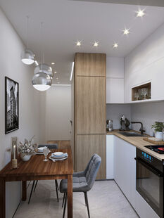 Фото № 2: Дизайн-проект двухкомнатной квартиры 45.77  м² Современный стиль для ЖК в г. Петропавловск-Камчатский