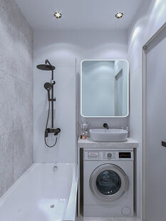 Фото № 3: Дизайн-проект двухкомнатной квартиры 45.77  м² Современный стиль для ЖК в г. Петропавловск-Камчатский