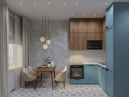 Фото № 1: Дизайн-проект двухкомнатной квартиры 59.05  м² Стиль Контемпорари для ЖК Октябрьское поле