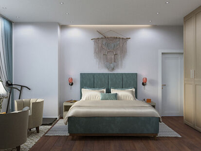 Фото № 5: Дизайн-проект двухкомнатной квартиры 59.05  м² Стиль Контемпорари для ЖК Октябрьское поле