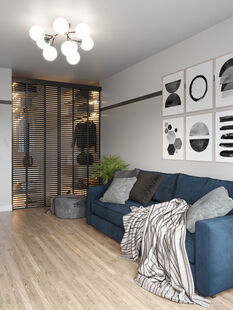 Фото № 6: Дизайн-проект четырехкомнатной квартиры 111.51  м² Стиль Контемпорари для ЖК Саларьево Парк