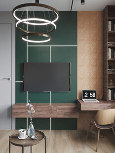 Фото № 4: Дизайн-проект двухкомнатной квартиры 24.2  м² Стиль Американская классика для ЖК Московский