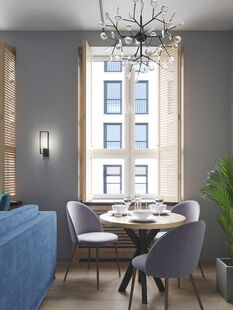 Фото № 2: Дизайн-проект двухкомнатной квартиры 24.2  м² Стиль Американская классика для ЖК Московский