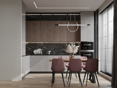 Фото № 1: Дизайн-проект четырехкомнатной квартиры 109.53  м² стиль Модернизм для ЖК Бартон