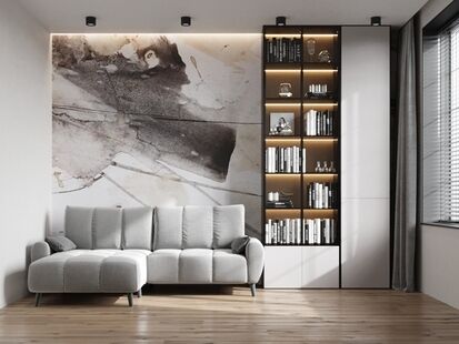 Фото № 2: Дизайн-проект четырехкомнатной квартиры 109.53  м² стиль Модернизм для ЖК Бартон