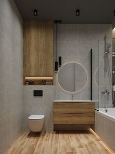 Фото № 4: Дизайн-проект четырехкомнатной квартиры 109.53  м² стиль Модернизм для ЖК Бартон