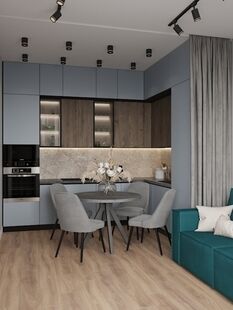 Фото № 5: Дизайн-проект трехкомнатной квартиры 67.65  м² Современный стиль для ЖК Октябрьское поле