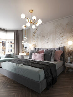 Фото № 5: Дизайн-проект четырехкомнатной квартиры 103.8  м² Современный стиль для ЖК Новое Купчино