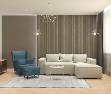 Фото № 1: Дизайн-проект трехкомнатной квартиры 71.0  м² Современный стиль для ЖК 1-й Лермонтовский