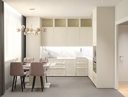 Фото № 4: Дизайн-проект трехкомнатной квартиры 71.0  м² Современный стиль для ЖК 1-й Лермонтовский