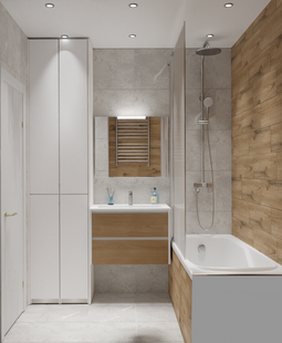 Фото № 5: Дизайн-проект трехкомнатной квартиры 71.0  м² Современный стиль для ЖК 1-й Лермонтовский