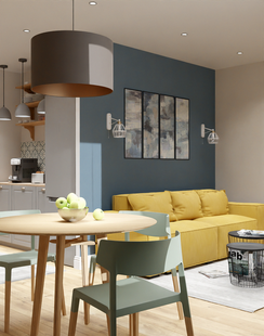 Фото № 1: Дизайн-проект двухкомнатной квартиры 62.65  м² Скандинавский стиль для ЖК Инвест строй