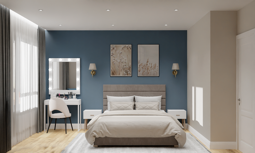 Фото № 5: Дизайн-проект двухкомнатной квартиры 62.65  м² Скандинавский стиль для ЖК Инвест строй