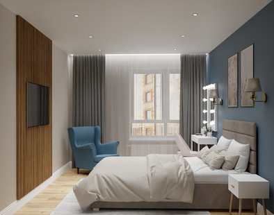 Фото № 4: Дизайн-проект двухкомнатной квартиры 62.65  м² Скандинавский стиль для ЖК Инвест строй