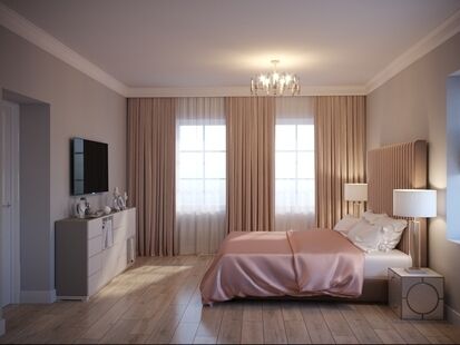 Фото № 2: Дизайн-проект трехкомнатной квартиры 87.62  м² Стиль Современная классика для этажа частного дома