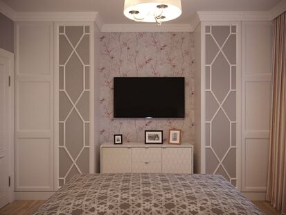 Фото № 6: Дизайн-проект трехкомнатной квартиры 87.62  м² Стиль Современная классика для этажа частного дома