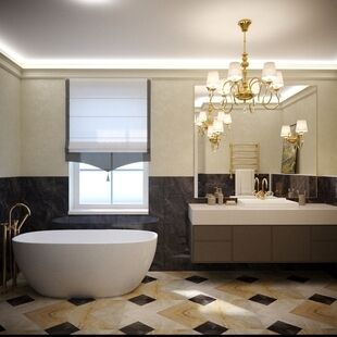 Фото № 5: Дизайн-проект трехкомнатной квартиры 87.62  м² Стиль Современная классика для этажа частного дома