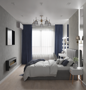 Фото № 5: Дизайн-проект однокомнатной квартиры 37.55  м² Скандинавский стиль для ЖК Домашний