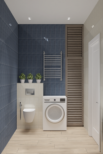 Фото № 3: Дизайн-проект однокомнатной квартиры 37.55  м² Скандинавский стиль для ЖК Домашний